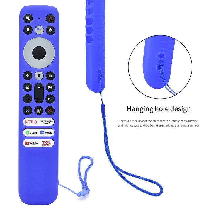 Silicone Covers For TCL RC902V FMR1 FMR2 FMR4 FMR5 TV Remote Anti-Slip Shockproof Protective Silicone Case with Lanyard