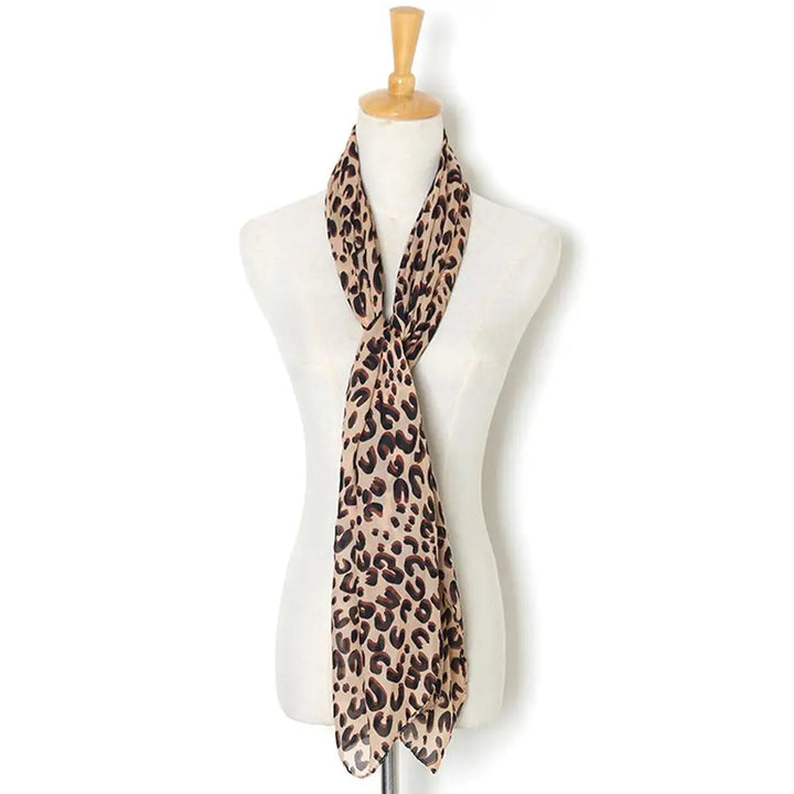 Vintage Leopard Print Scarf Fashion Soft Chiffon Shawl Scarf Women Winter Animal Print Scarf Leopard Scarf Scarves For Women