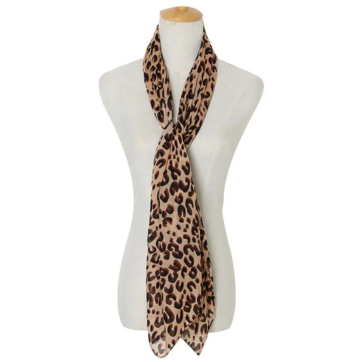 Vintage Leopard Print Scarf Fashion Soft Chiffon Shawl Scarf Women Winter Animal Print Scarf Leopard Scarf Scarves For Women