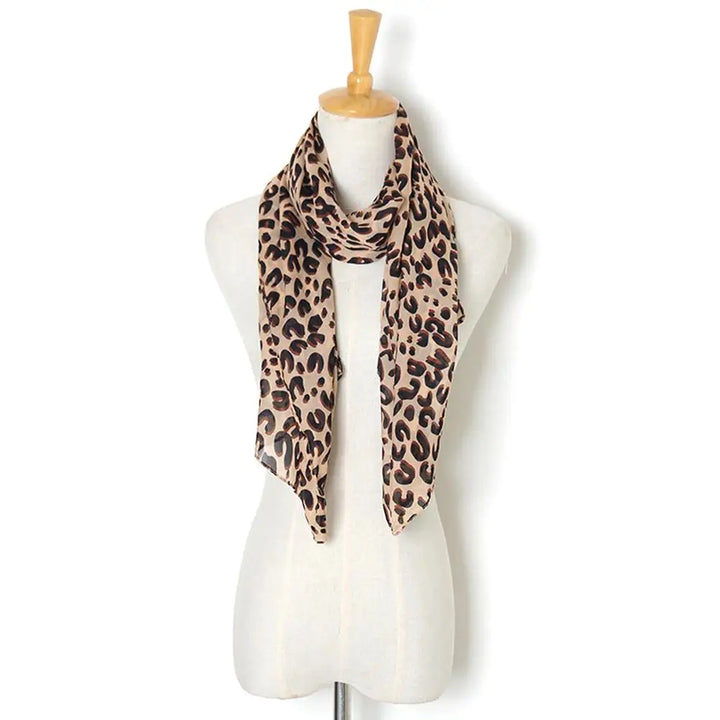 Vintage Leopard Print Scarf Fashion Soft Chiffon Shawl Scarf Women Winter Animal Print Scarf Leopard Scarf Scarves For Women