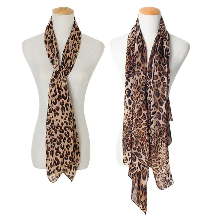 Vintage Leopard Print Scarf Fashion Soft Chiffon Shawl Scarf Women Winter Animal Print Scarf Leopard Scarf Scarves For Women