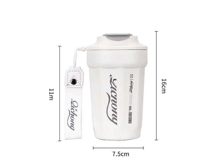 480ml Portable Thermal Coffee Mug Double Layer Stainless Steel Coffee Mug with Lid Car Thermos Milk Juice Water Bottle Gift Mug